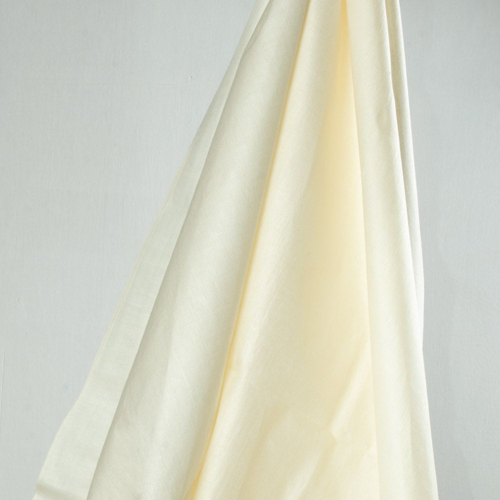 Plain Natural Pure Tussar Silk Chanderi 116 GSM Handwoven Fabric 21