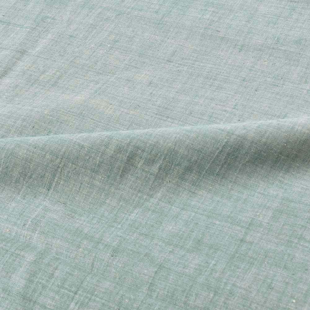 Chambray Teal Khadi Cotton 75 GSM Handwoven Fabric H56