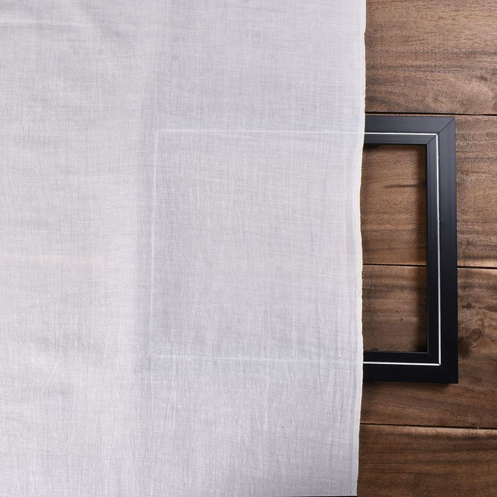 PLAIN WHITE KHADI COTTON 88 GSM HANDWOVEN FABRIC