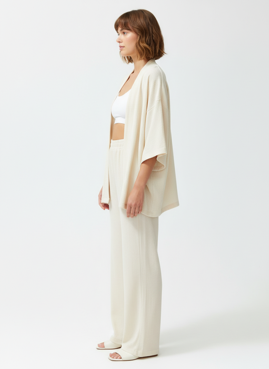 Open Back Shirt & Flared Pants Co-ord Set