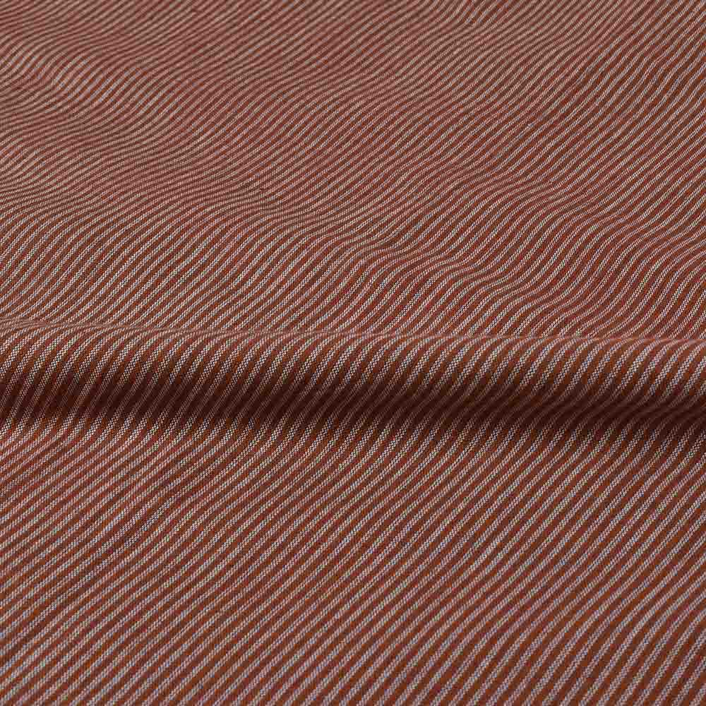 STRIPE BROWN PURE COTTON 100 GSM HANDWOVEN FABRIC