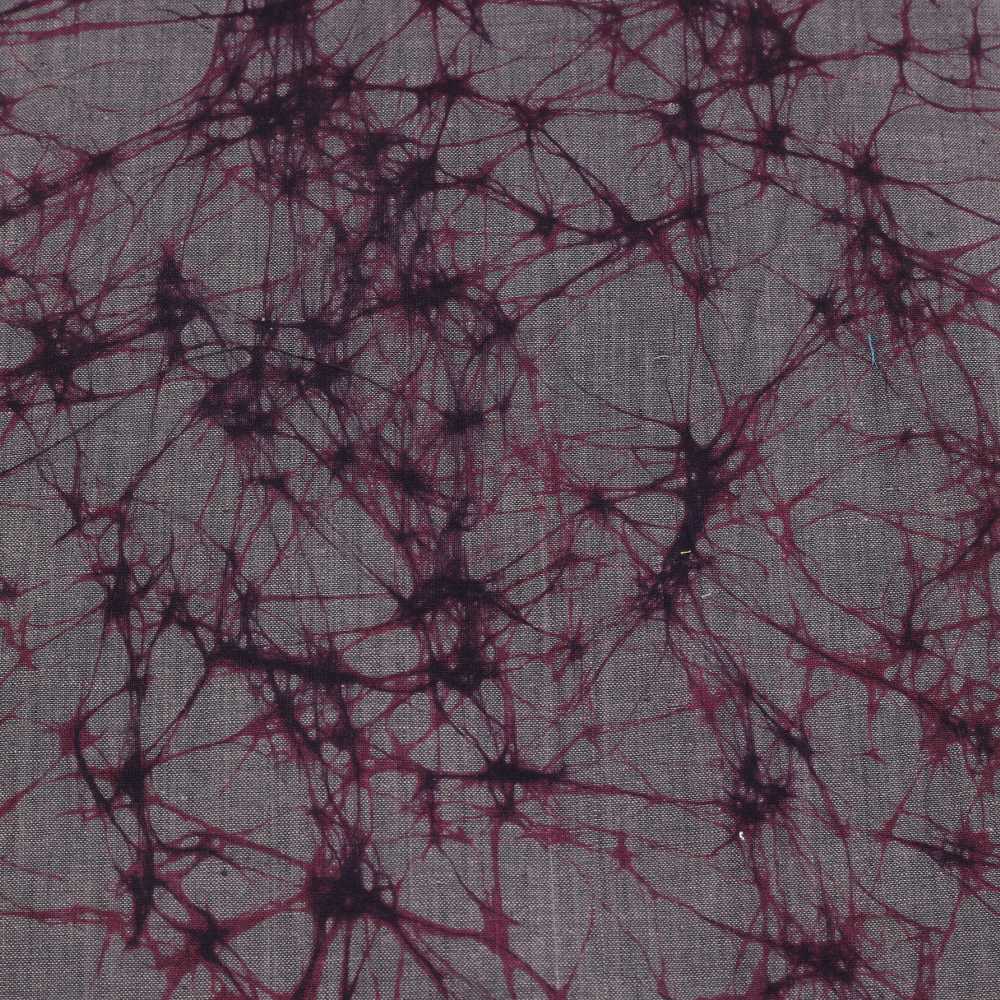 ABSTRACT GREY MAROON BATIK COTTON 95 GSM FABRIC - HAND PRINTED