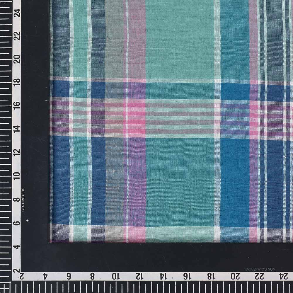 CHECK MULTICOLOR PURE COTTON 100 GSM HANDWOVEN FABRIC 571