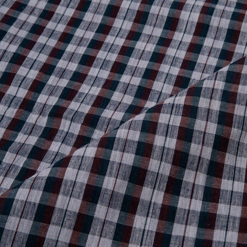 CHECK BLACK PURE COTTON 92 GSM HANDWOVEN FABRIC