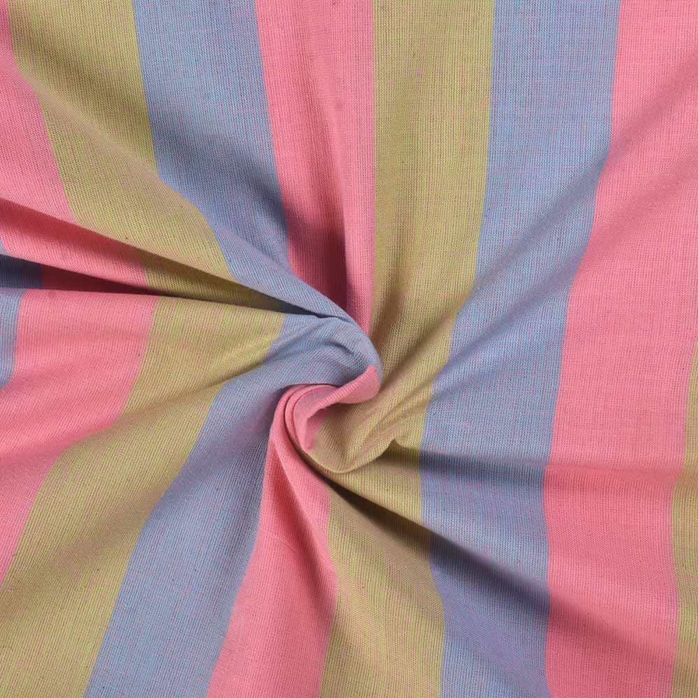 Stripe Multicolor Pure Cotton 98 GSM Handwoven Fabric 256