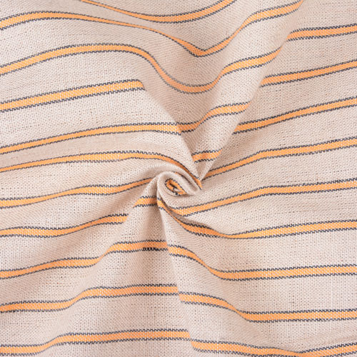 Stripe Cream Pure Linen 130 GSM Handwoven Fabric