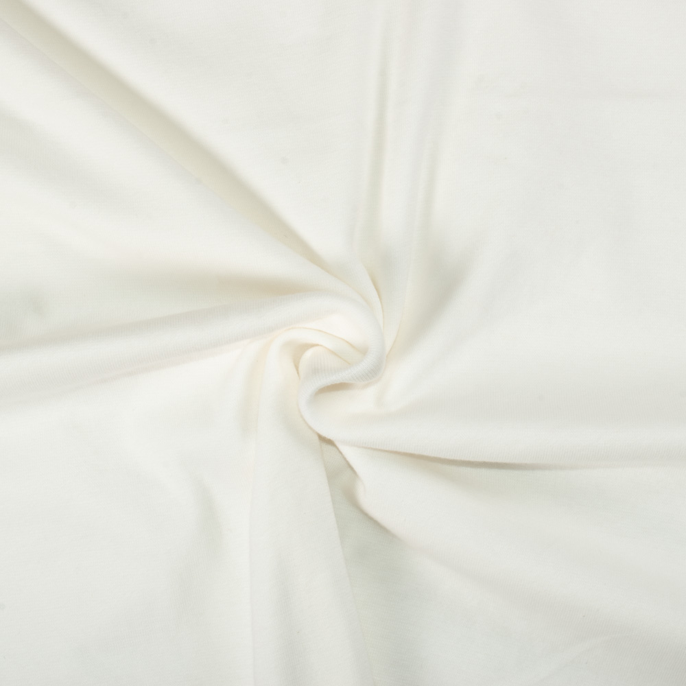 Plain White Organic Cotton Knit 220 GSM Handwoven Fabric