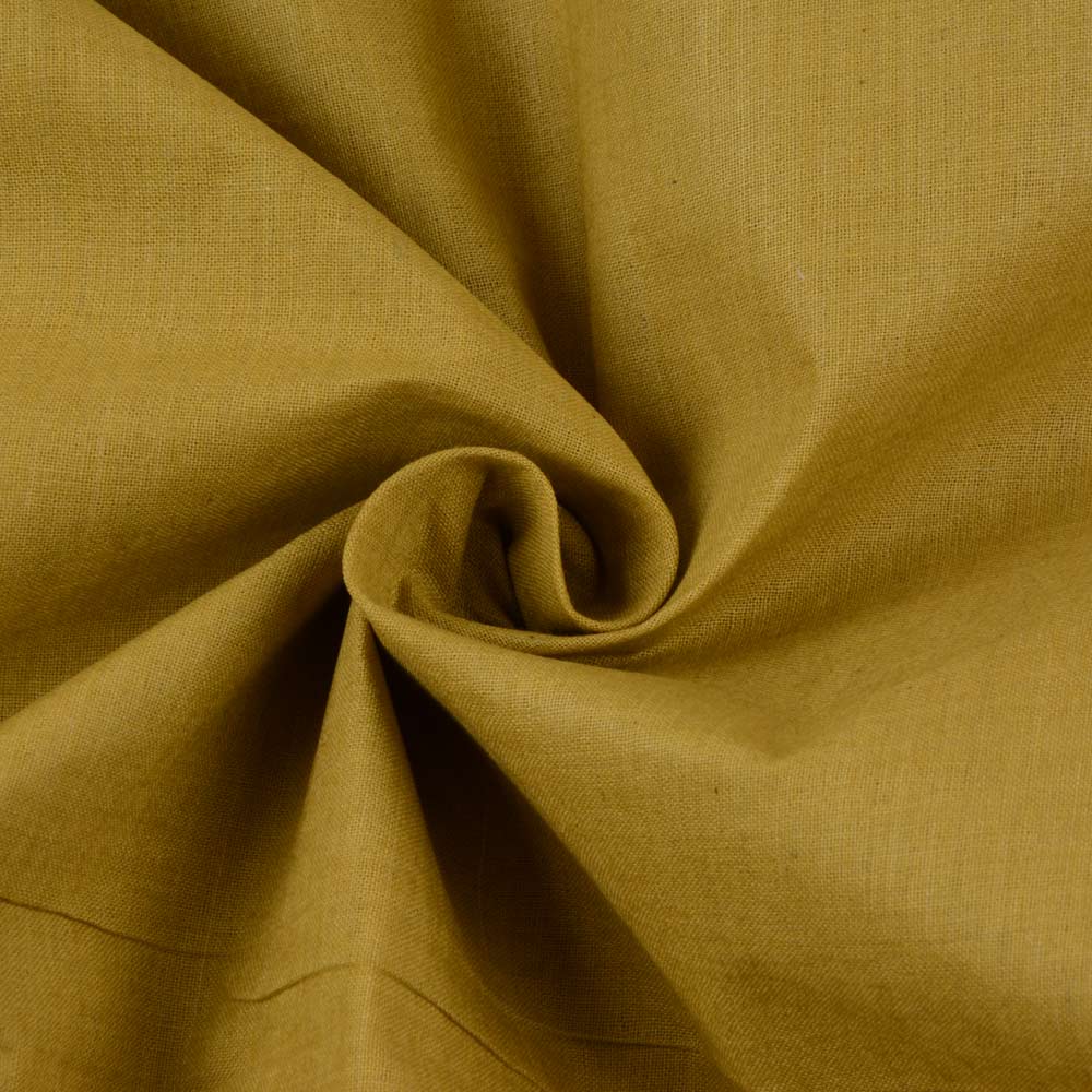 Plain Yellow Pure Cotton 70 GSM Handwoven Fabric