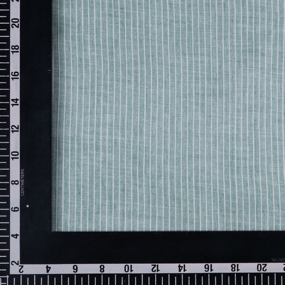 PINSTRIPE BLUE & WHITE PURE COTTON 108 GSM HANDWOVEN FABRIC