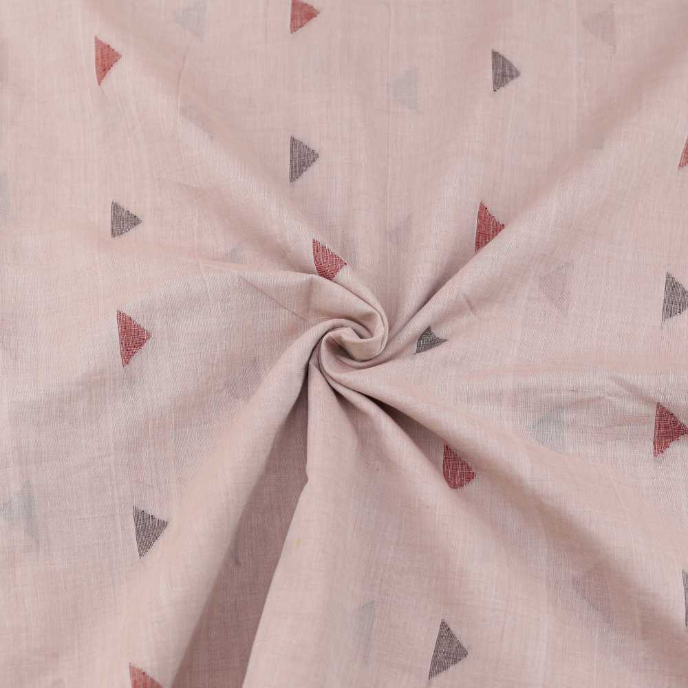 Geometric Light Pink Jamdani Pure Cotton 55 GSM Fabric 119