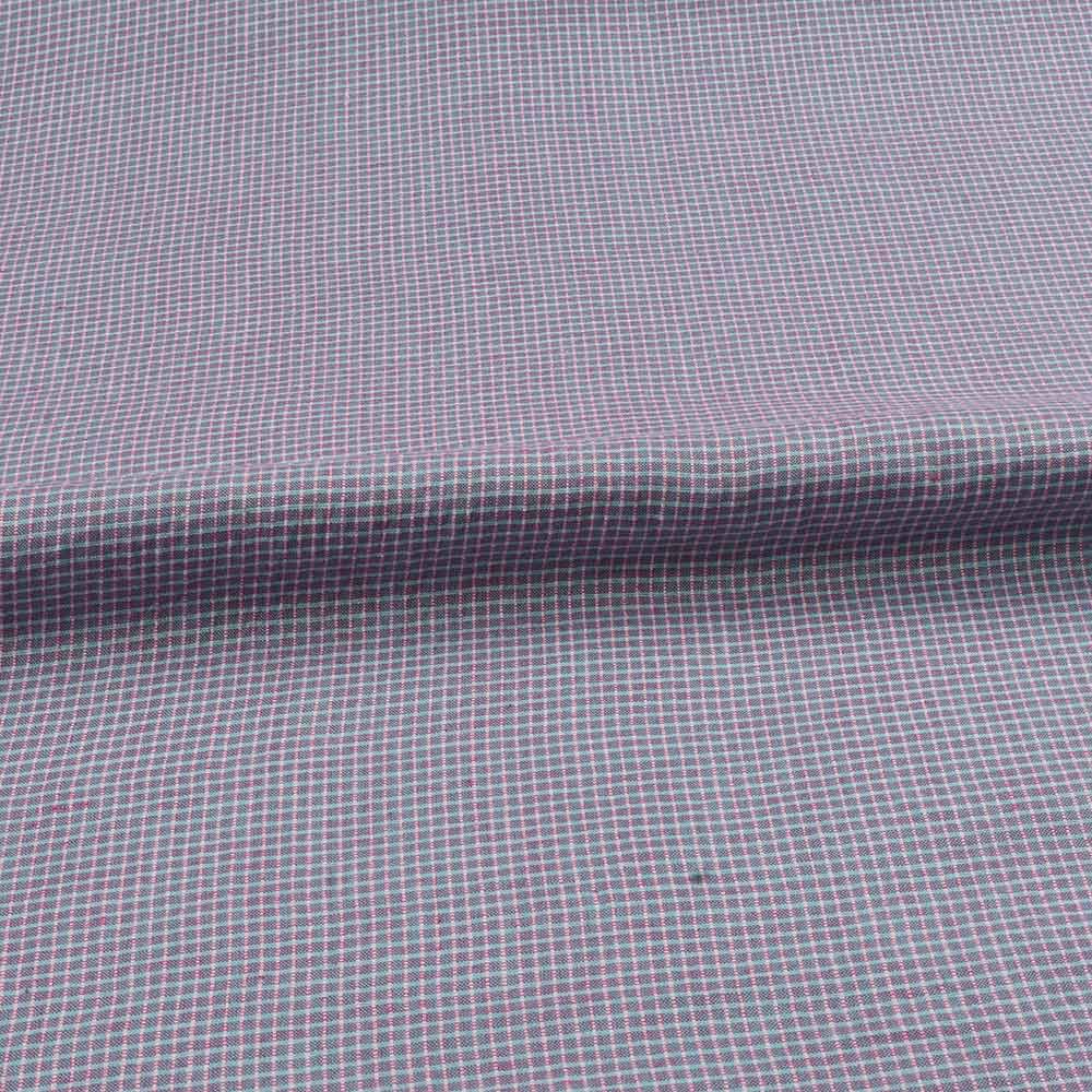 CHECK PURPLE & WHITE PURE COTTON 83 GSM HANDWOVEN FABRIC