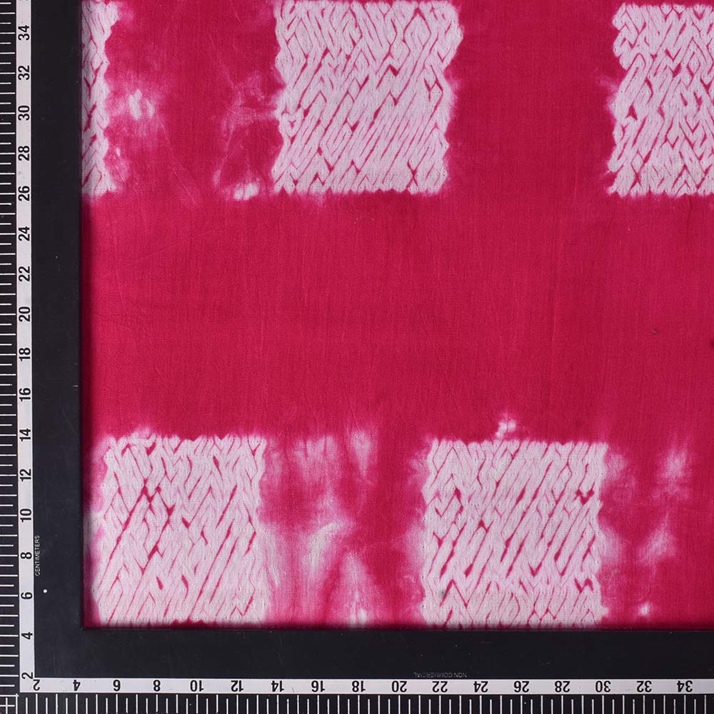 ABSTRACT RED SHIBORI 90 GSM MERCERISED COTTON FABRIC 53