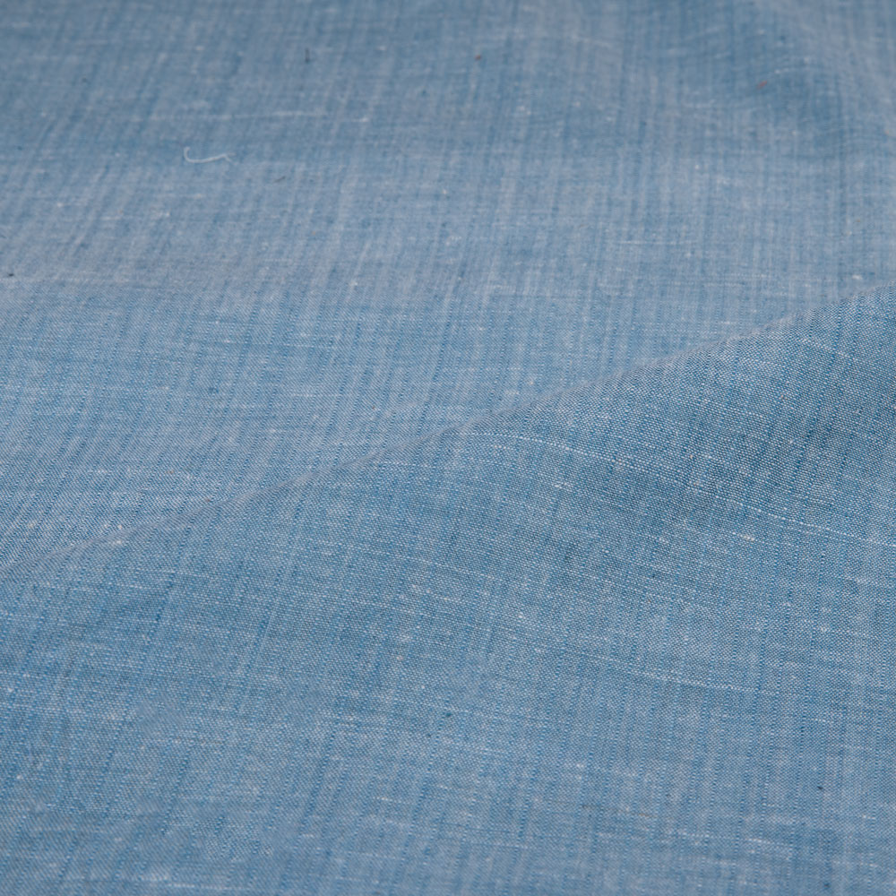 STRIPE BLUE PURE COTTON 74 GSM HANDWOVEN FABRIC P7