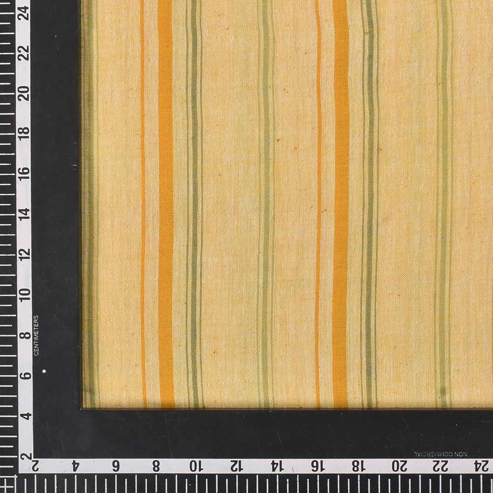 STRIPE YELLOW PURE COTTON 93 GSM HANDWOVEN FABRIC