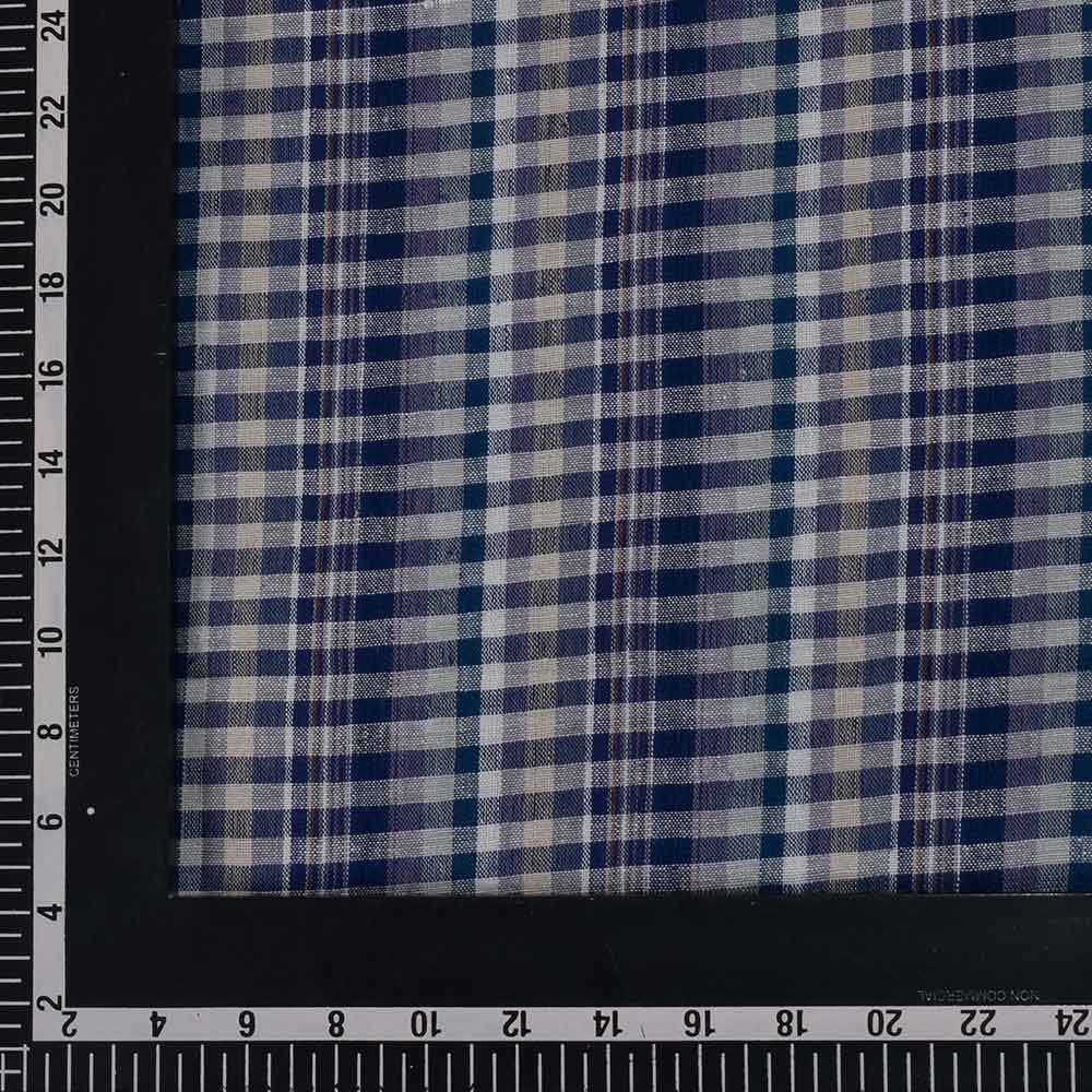CHECK MULTI COLOR PURE COTTON 110 GSM HANDWOVEN FABRIC