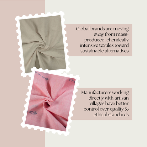 Sustainable cotton manufacturing in India using hand-spun and hand-woven textile processes