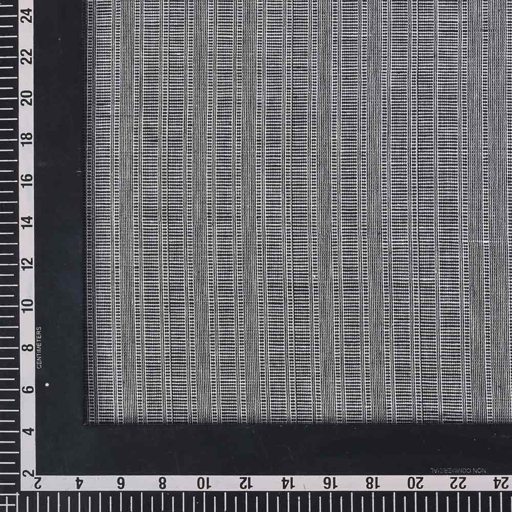 CHECK HOUNDSTOOTH GREY KHADI COTTON 94 GSM HANDWOVEN FABRIC