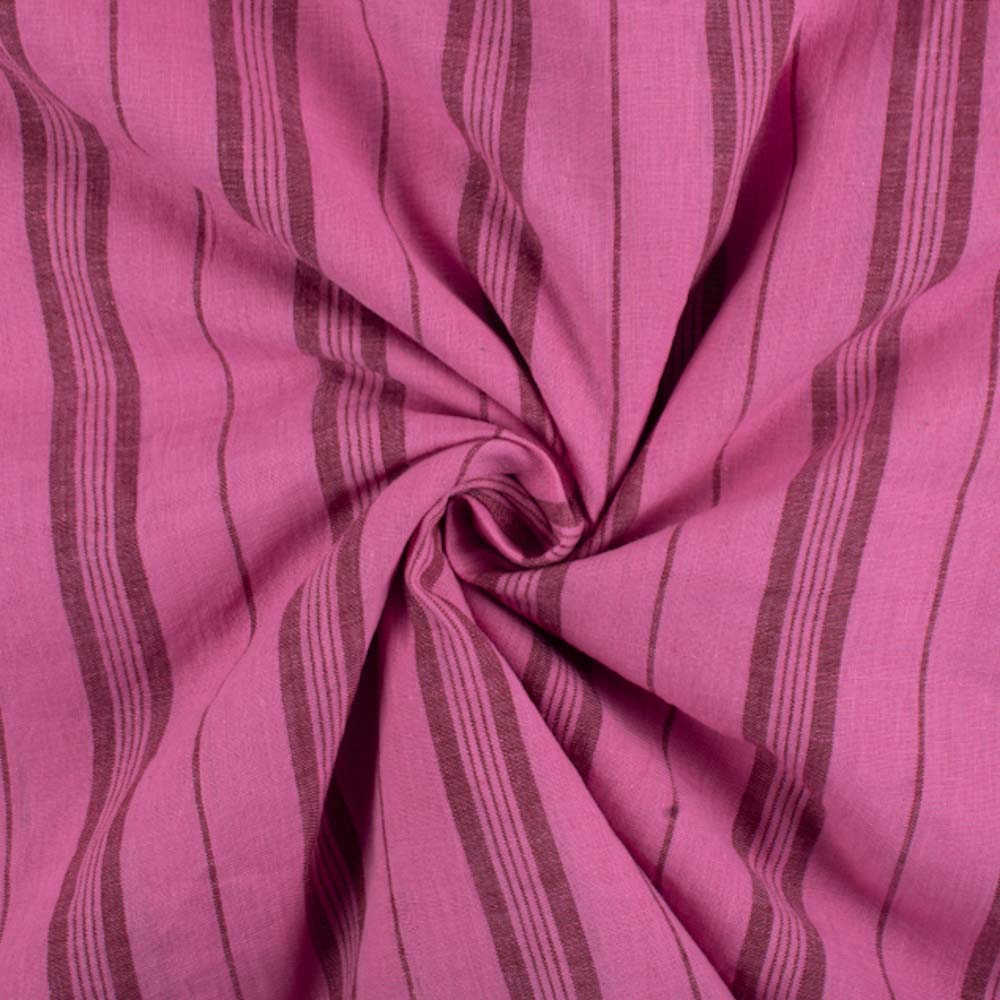 Stripe Pink Pure Cotton 98 GSM Handwoven Fabric 233