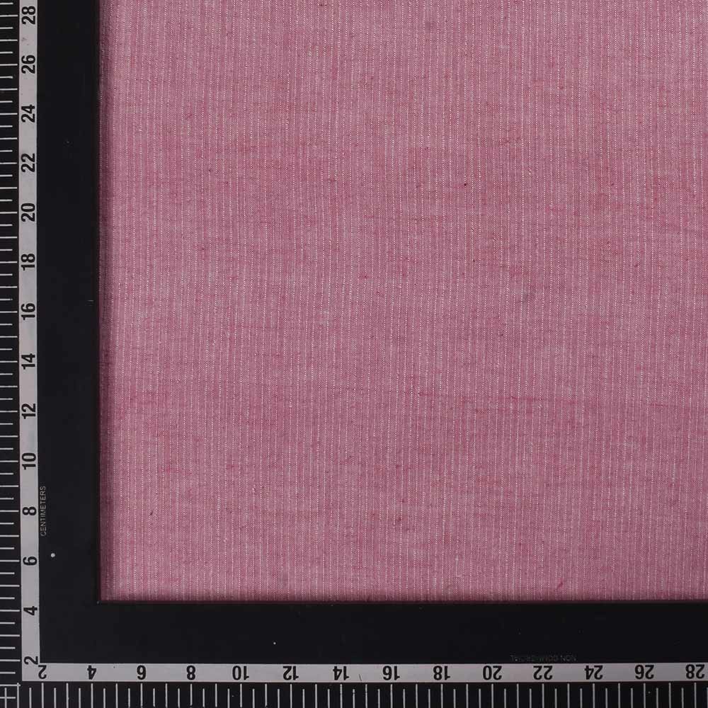 STRIPE ROSE PINK PURE COTTON 94 GSM HANDWOVEN FABRIC