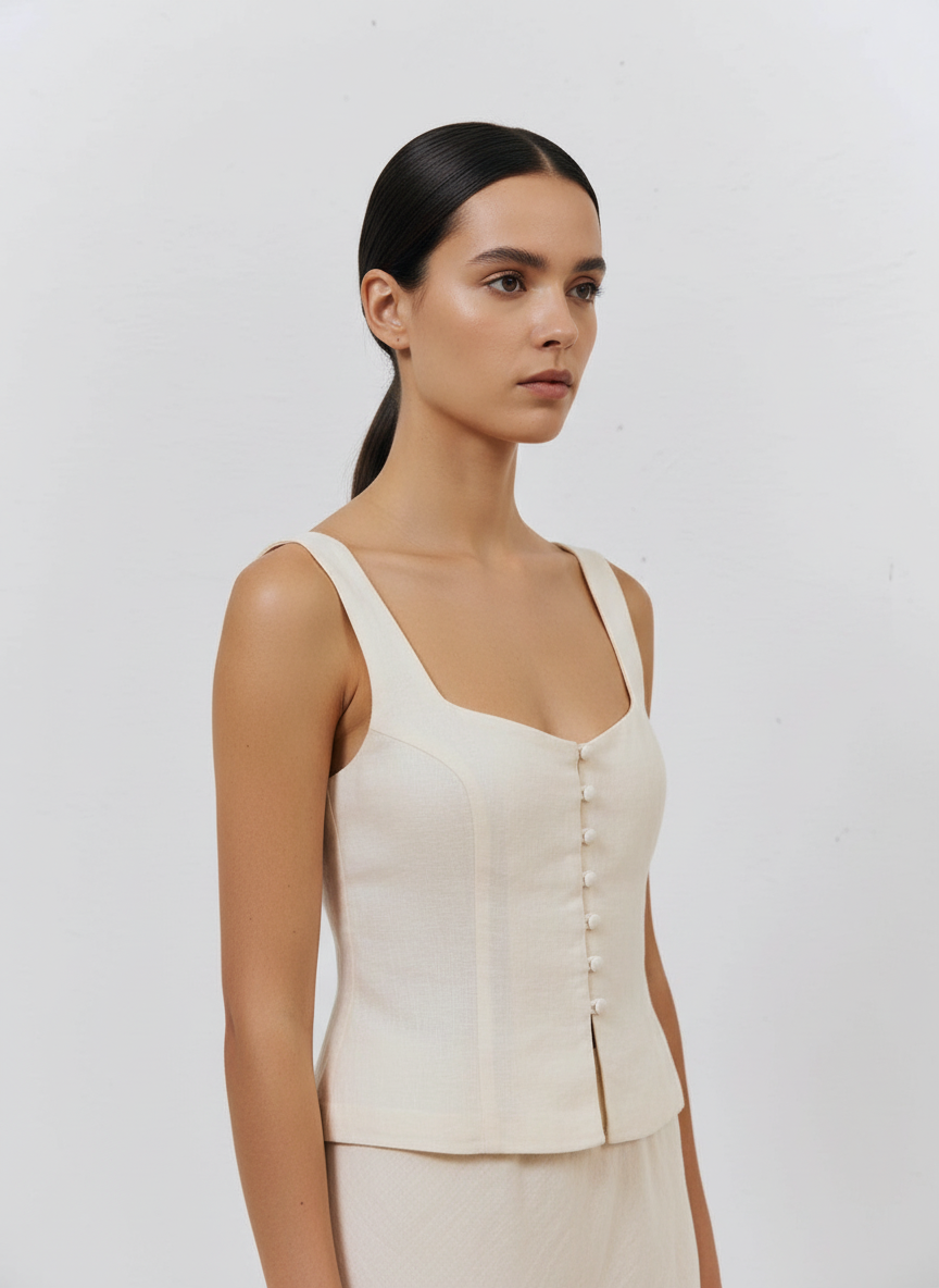 Paneled & Buttoned Top