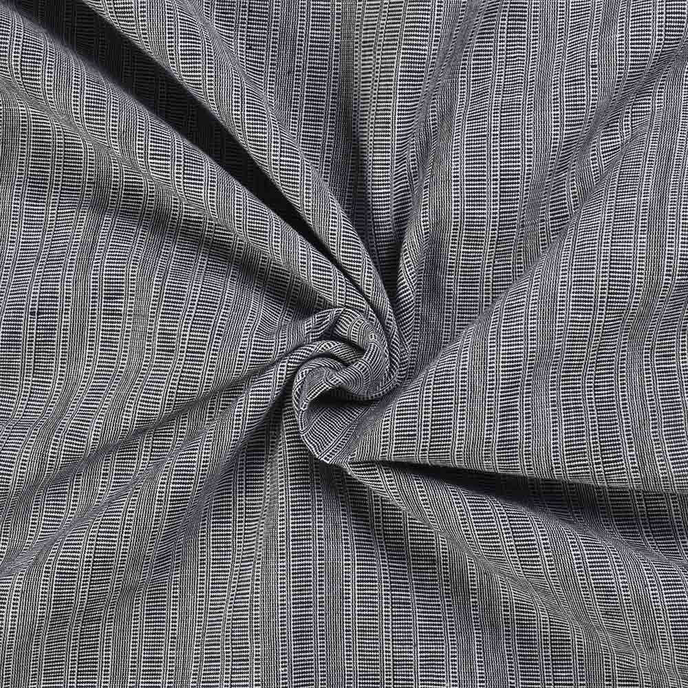Check Houndstooth Grey Khadi Cotton 94 GSM Handwoven Fabric