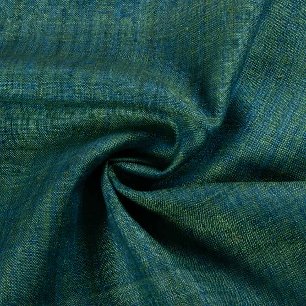 PLAIN BLUE GREEN PURE MATKA 110 GSM HANDWOVEN FABRIC