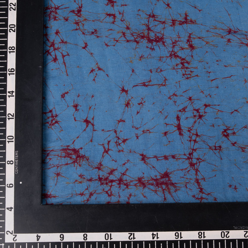 ABSTRACT BLUE BATIK COTTON MULBERRY SILK BLEND 40 GSM FABRIC