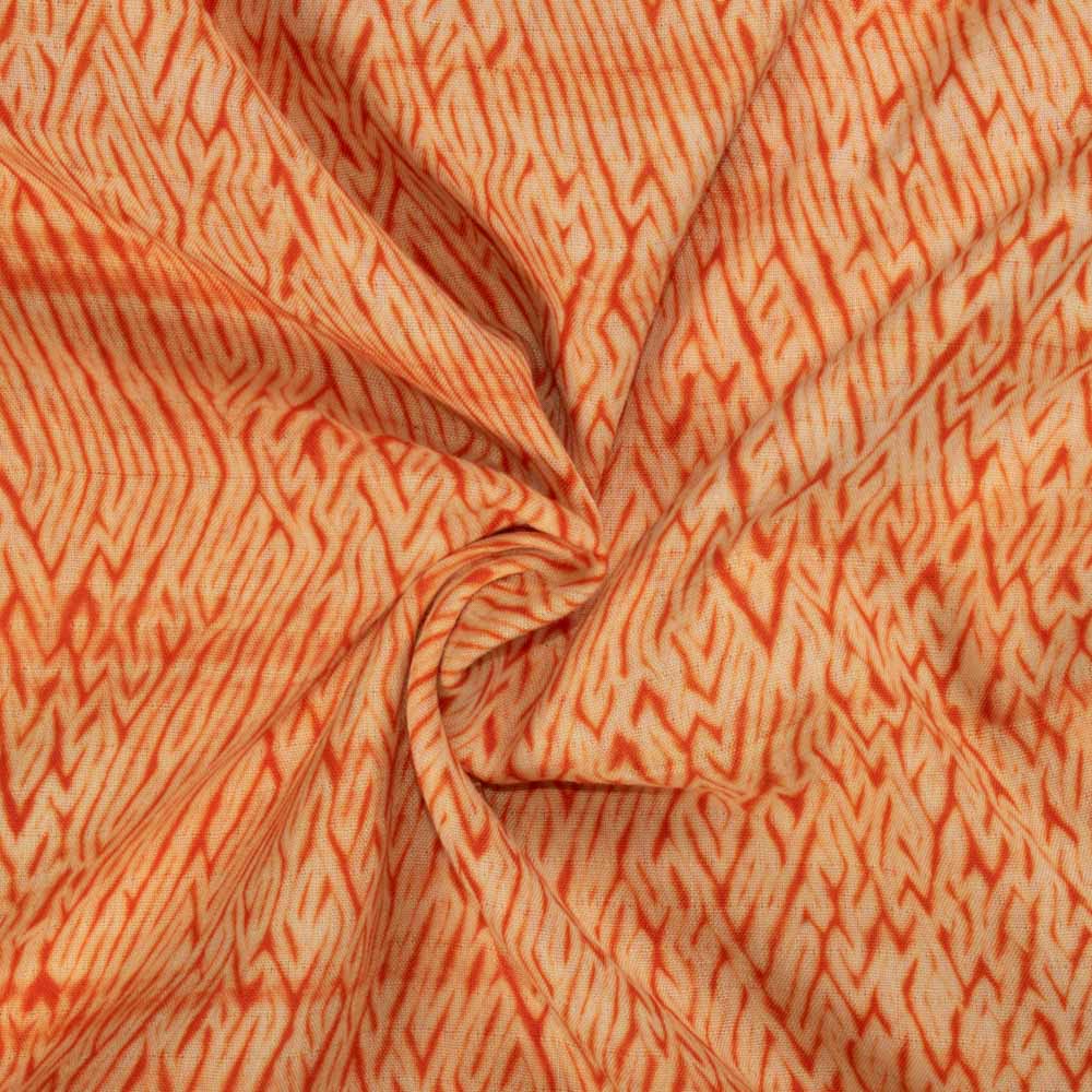 Abstract Orange Shibori 90 GSM Pure Cotton Fabric 86