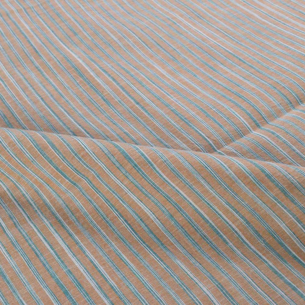 STRIPE YELLOW GREEN YARN TIE DYE PURE COTTON 65 GSM HANDWOVEN FABRIC
