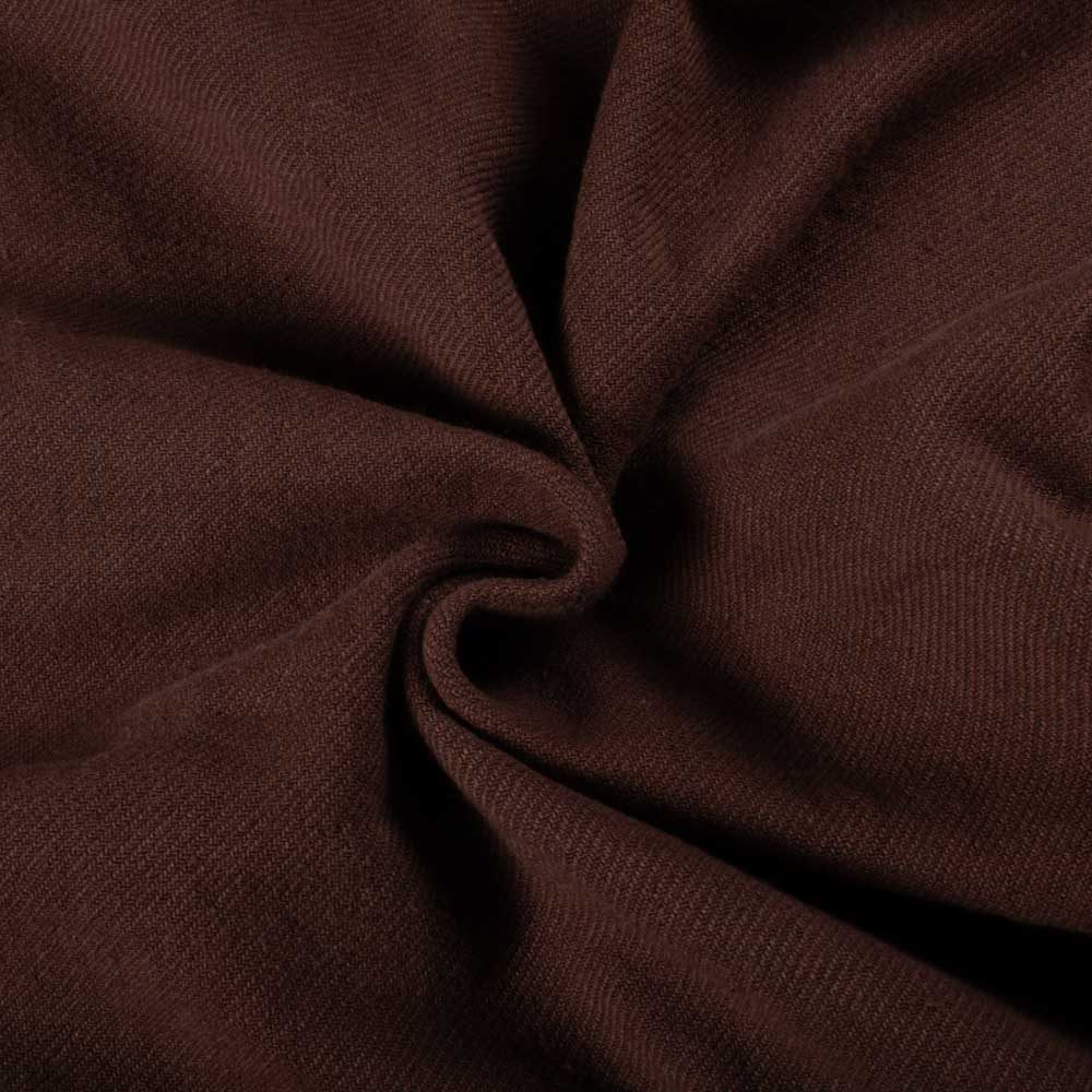 Solid Brown Color Cotton Khadi 230 GSM Twill Jacquard Fabric