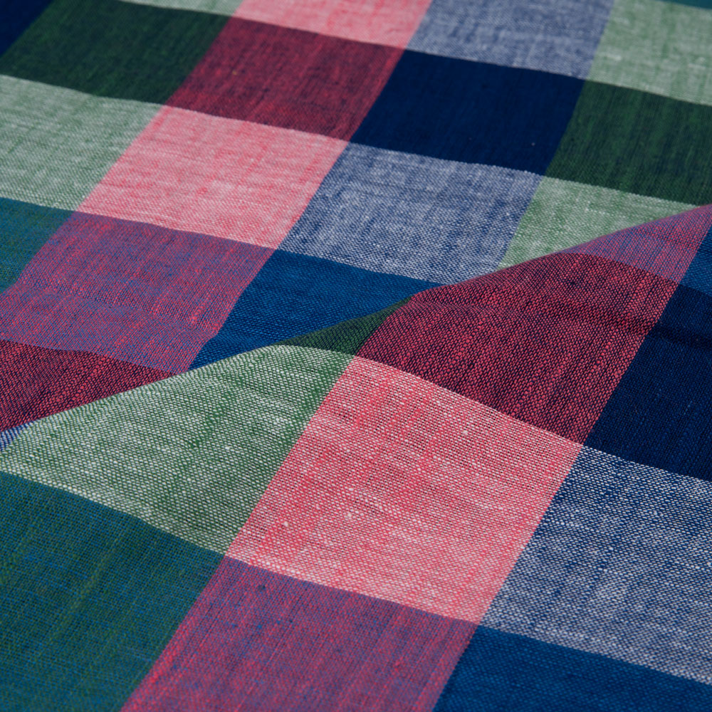 CHECK MULTICOLOUR PURE COTTON 98 GSM HANDWOVEN FABRIC 316