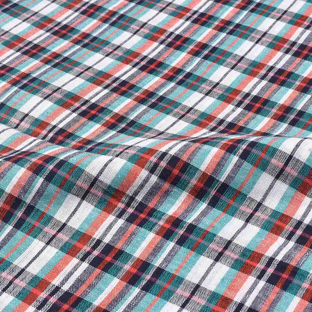 CHECK MULTICOLOUR PURE COTTON 95 GSM HANDWOVEN FABRIC 483