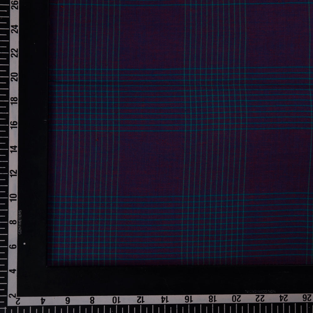 CHECK PURPLE PURE COTTON 86 GSM HANDWOVEN FABRIC
