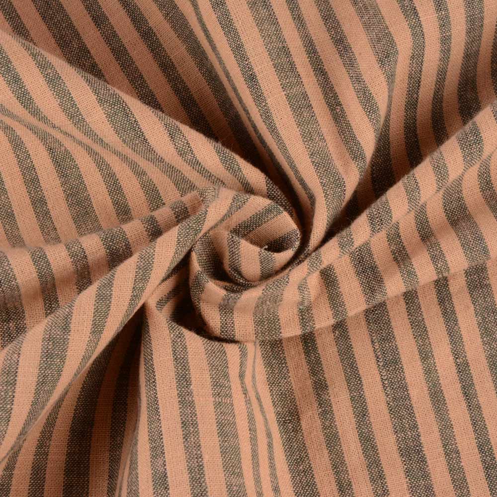 Stripe Brown Pure Cotton 105 GSM Handwoven Fabric