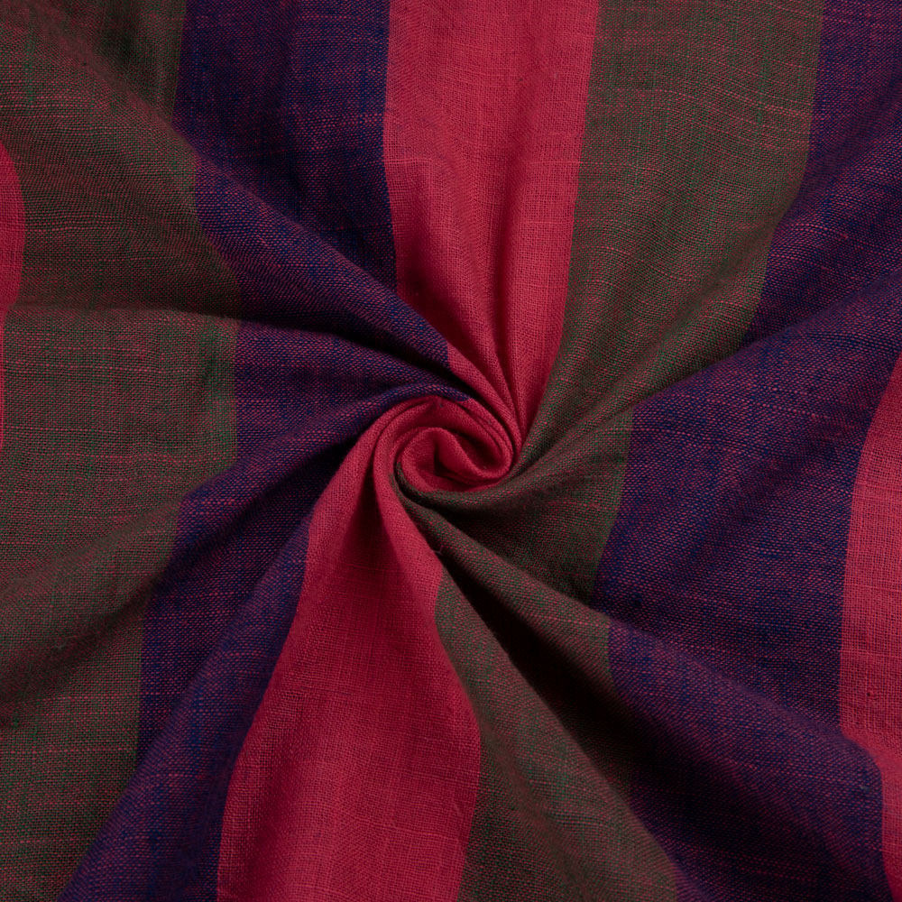 Stripe Multicolour Pure Cotton 97 GSM Handwoven Fabric