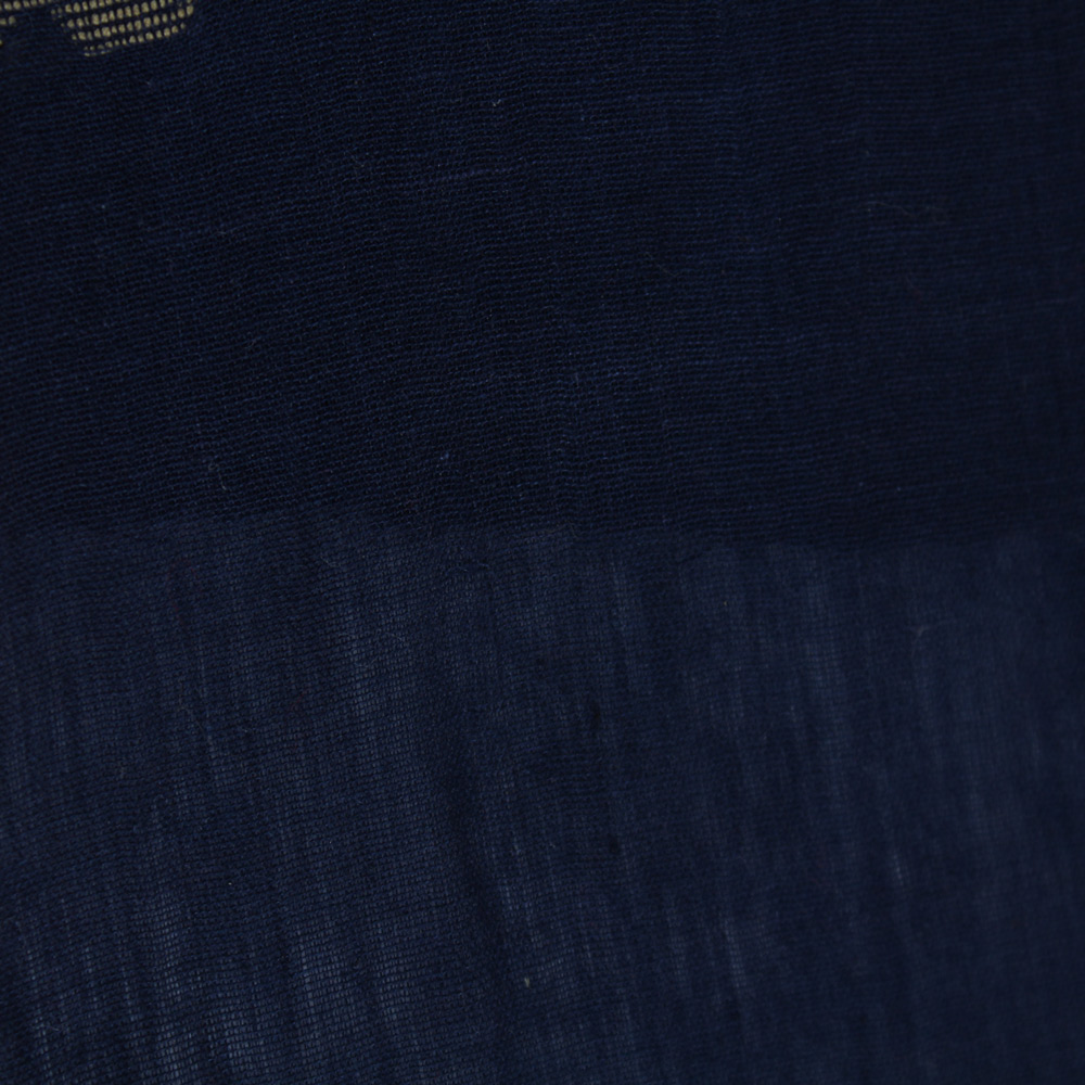 GEOMETRIC MIDNIGHT BLUE JAMDANI PURE COTTON 55 GSM FABRIC
