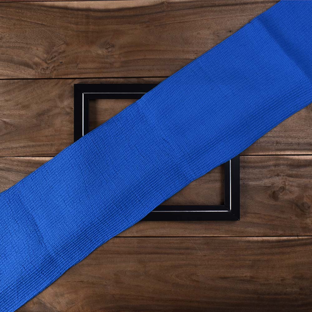 Blue Honeycomb Weave Pure Cotton 122 GSM Handwoven Fabric