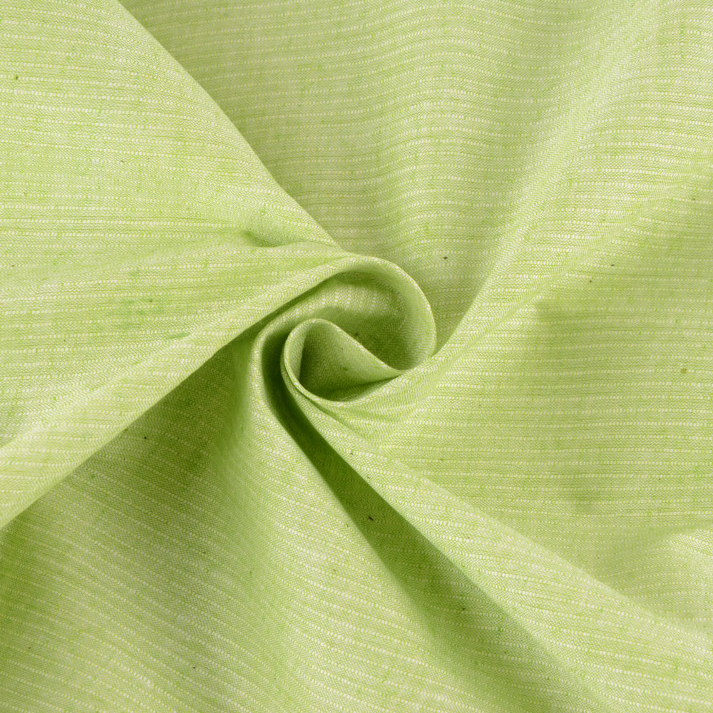 Stripe Green Pure Cotton 98 GSM Handwoven Fabric
