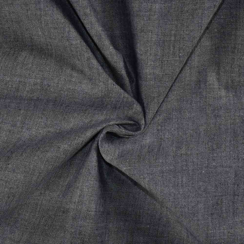 Chambray Grey Khadi Cotton 105 GSM Handwoven Fabric