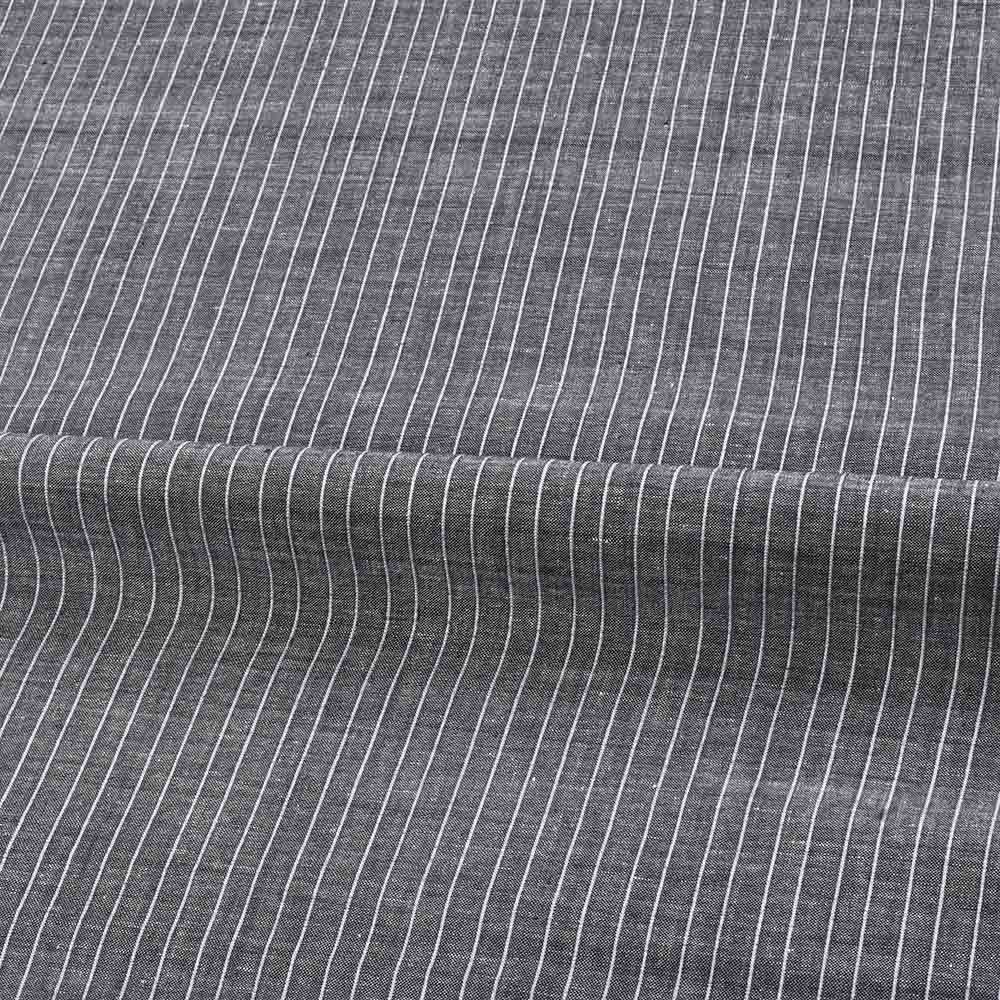 PINSTRIPE BLACK PURE COTTON 74 GSM HANDWOVEN FABRIC