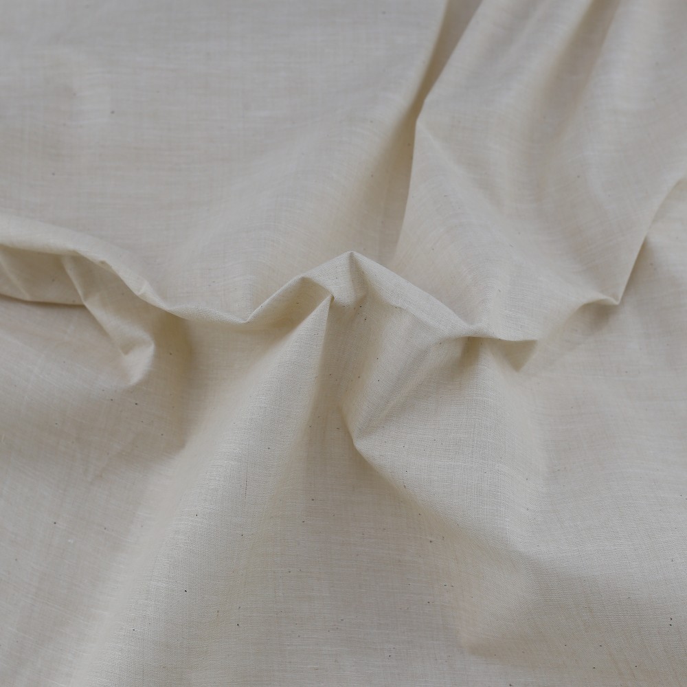 CHAMBRAY LIGHT GREY KHADI COTTON 62 GSM HANDWOVEN FABRIC