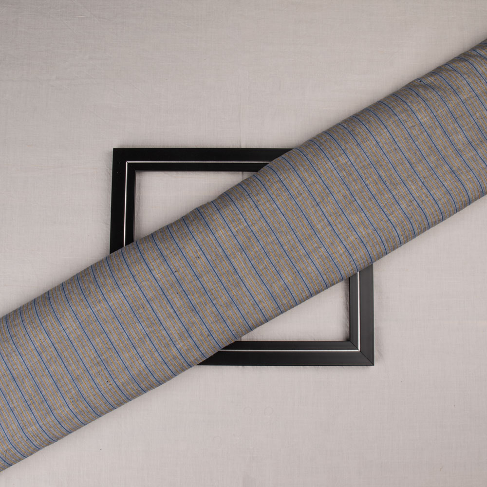 Pinstripe Grey Pure Cotton 90 GSM Handwoven Fabric