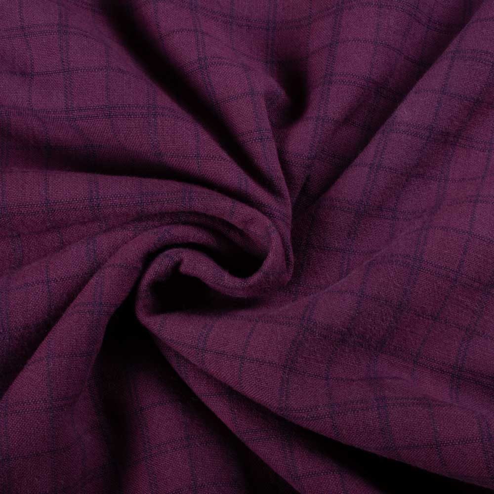 Check Light & Deep Megenta Khadi Cotton 165 GSM Handwoven Fabric