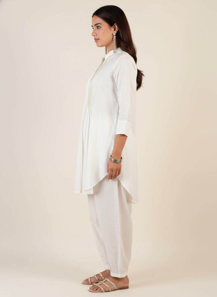 Kurta Top & Pleated Bottom Co-ord Set