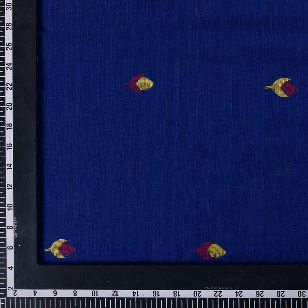 GEOMETRIC BLUE JAMDANI PURE COTTON 60 GSM HANDWOVEN FABRIC 239