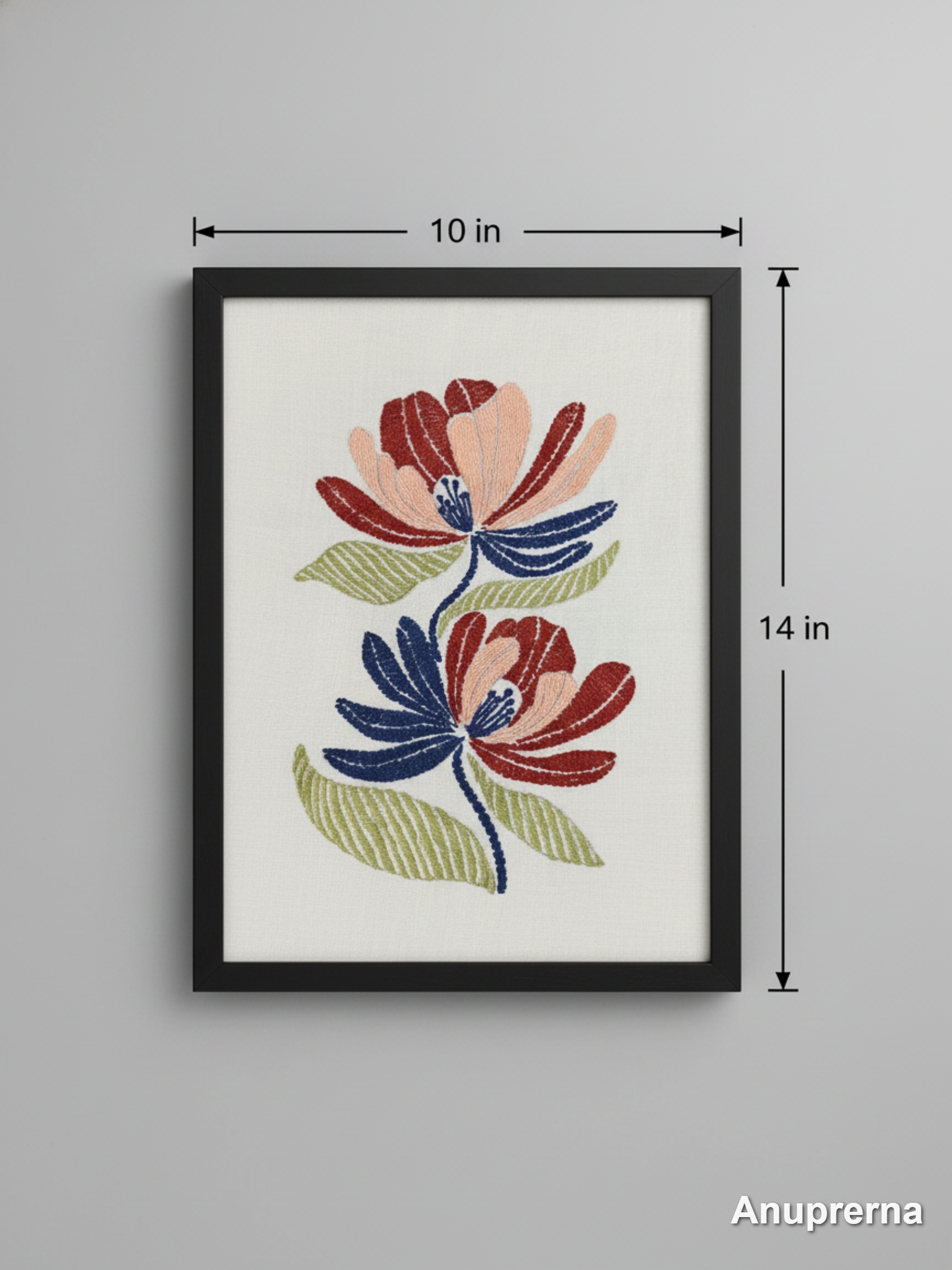 Midnight Blooms Kantha Wall Art Decor