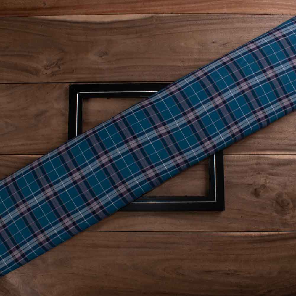 Check Multicolor Pure Cotton 100 GSM Handwoven Fabric 597