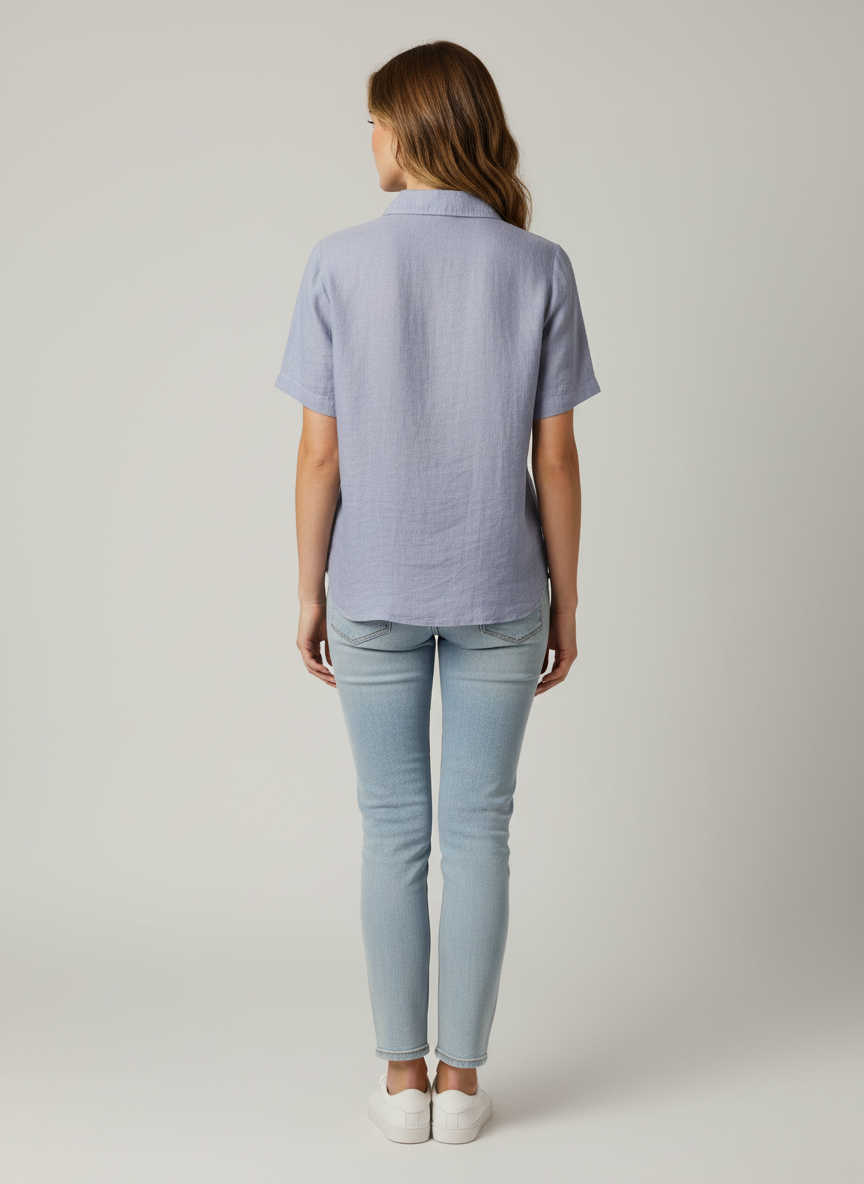 Free Style Wide Polo Collared Top With A Belt Tie