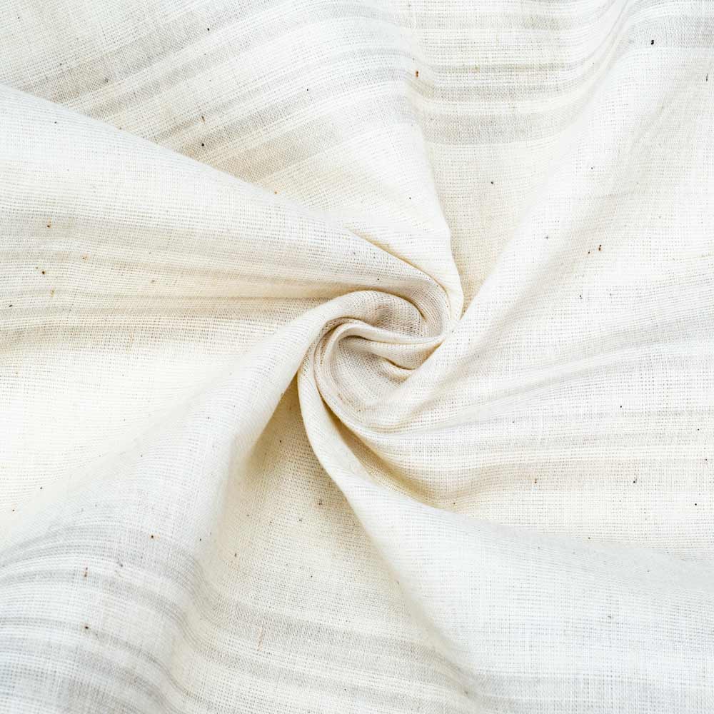 Stripe Cream Pure Cotton 62 GSM Handwoven Fabric
