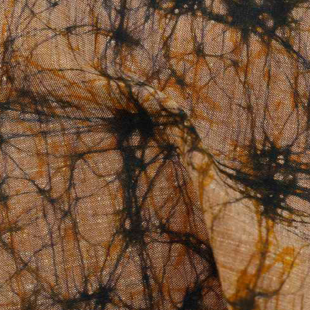 Abstract Brown Batik Cotton Khadi 1112 GSM Fabric - Hand Printed 06